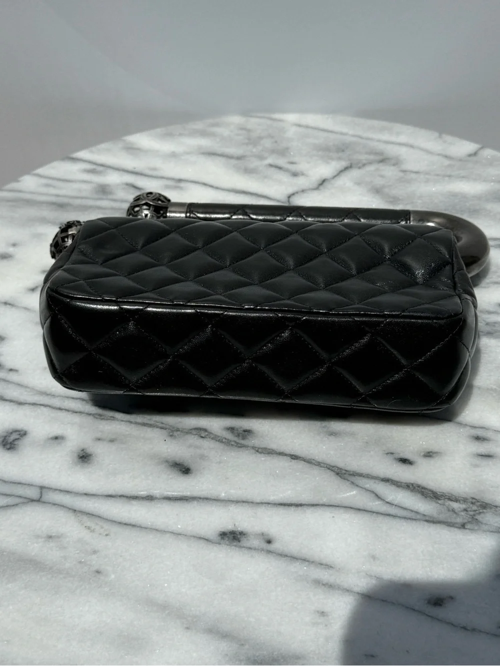 CHANEL Black Quilted Lambskin Leather ‘Around The World’ Clutch RARE
